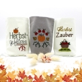 ITH Lichterbeutel Herbst 8 Motive Kürbis Laub Blätter Kastanie  / (benötigte Stickfläche) 15x21cm