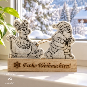 Stickdatei-ITH-Rentier-mit-Weihnachtsmann-Sockeldatei-Stabstickdatei