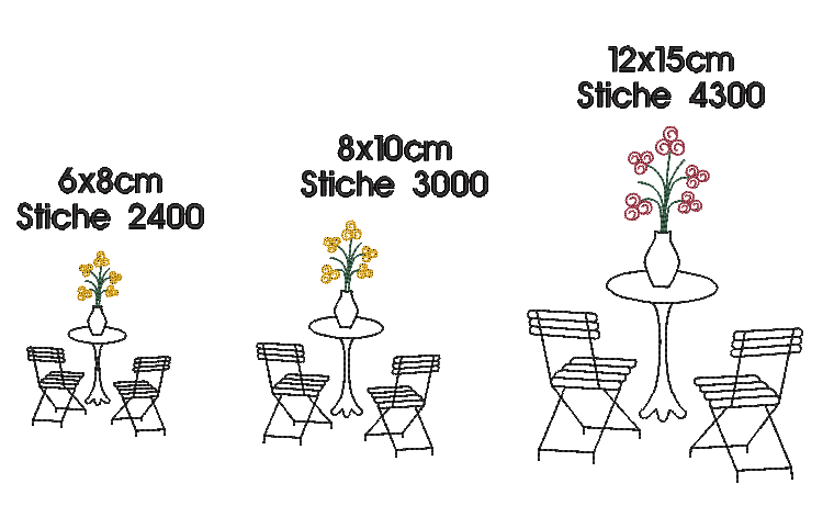 Bild 1 von Stickdatei toskanisches Haus Toskana Redwork mit Blumenranke Sommer  / (Lizenz) Standard