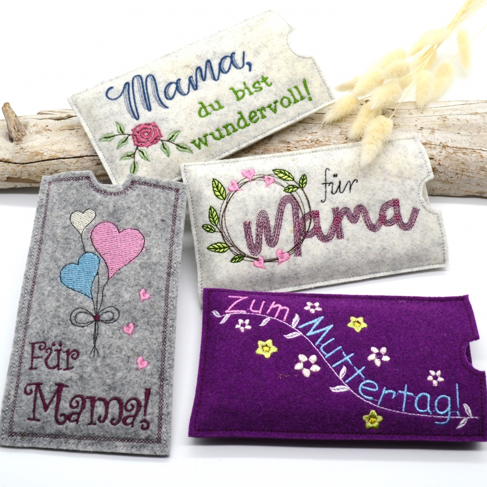 Bild 1 von Stickdatei Schokohülle Muttertag SET Mama Mutti