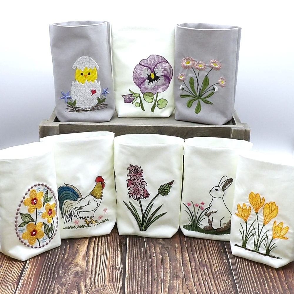 Bild 1 von ITH Lichterbeutel Frühling großes Set 11 Motive Blumen Hase Ostern Küken Hahn Huhn