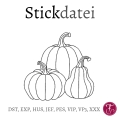 Bild 1 von Stickdatei Kürbis Herbst  Redwork Konturstich
