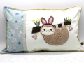 Bild 3 von Stickdatei Faultier mit Hasenohren doodle Applikation und Vollstick