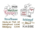 Stickdatei Meckerkasse Schimpfwortkasse 4er SET verschiedene Größen