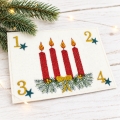 Stickdatei ITH Kerzen Untersetzer Advent Adventszeit Adventskranz to go
