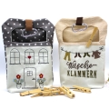 Bild 1 von Stickdatei ITH Wäscheklammersack Haus Wäscheleine mit blanko Datei  / (Stickrahmengröße) 20x28cm