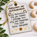 Stickdatei ITH Schild Weihnachten Rezept für Plätzchen der Zufriedenheit