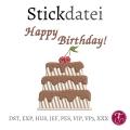 Stickdatei Torte Happy Birthday