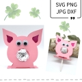 Plotterdatei Schwein Glücksbringer für Schokopralinen