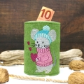 Bild 2 von Stickdatei doodle Wintermaus mit Vollstickdatei mit Herzen