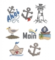 Bild 2 von Stickdatei maritim Minis 8 Motive 4x4cm