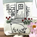 Bild 6 von Stickdatei Landleben Pferd Huhn Schwein Katze SET Redwork Konturstich