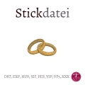 Bild 1 von Stickdatei Eheringe Hochzeit