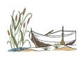 Bild 1 von Stickdatei Boot im Schilf