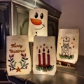 Bild 2 von ITH  Lichterbeutel Weihnachten SET mit Nussknacker Schneemann Kerzen  / (Stickrahmengröße) 15x22cm