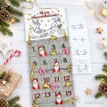 Bild 1 von Stickdatei ITH Adventskalender Rentierschlitten mit Kärtchen zum Ausdrucken  / (Stickrahmengröße) 16x22cm