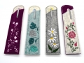 Bild 3 von Stickdatei Etuis Stifteetui schmal für einen oder zwei Kugelschreiber Blumen Blüten Blätter 8 Motive