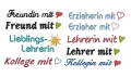 Bild 2 von Stickdatei Etui Stifteetui Brillenetui Lehrer Erzieher Kollege Freundin